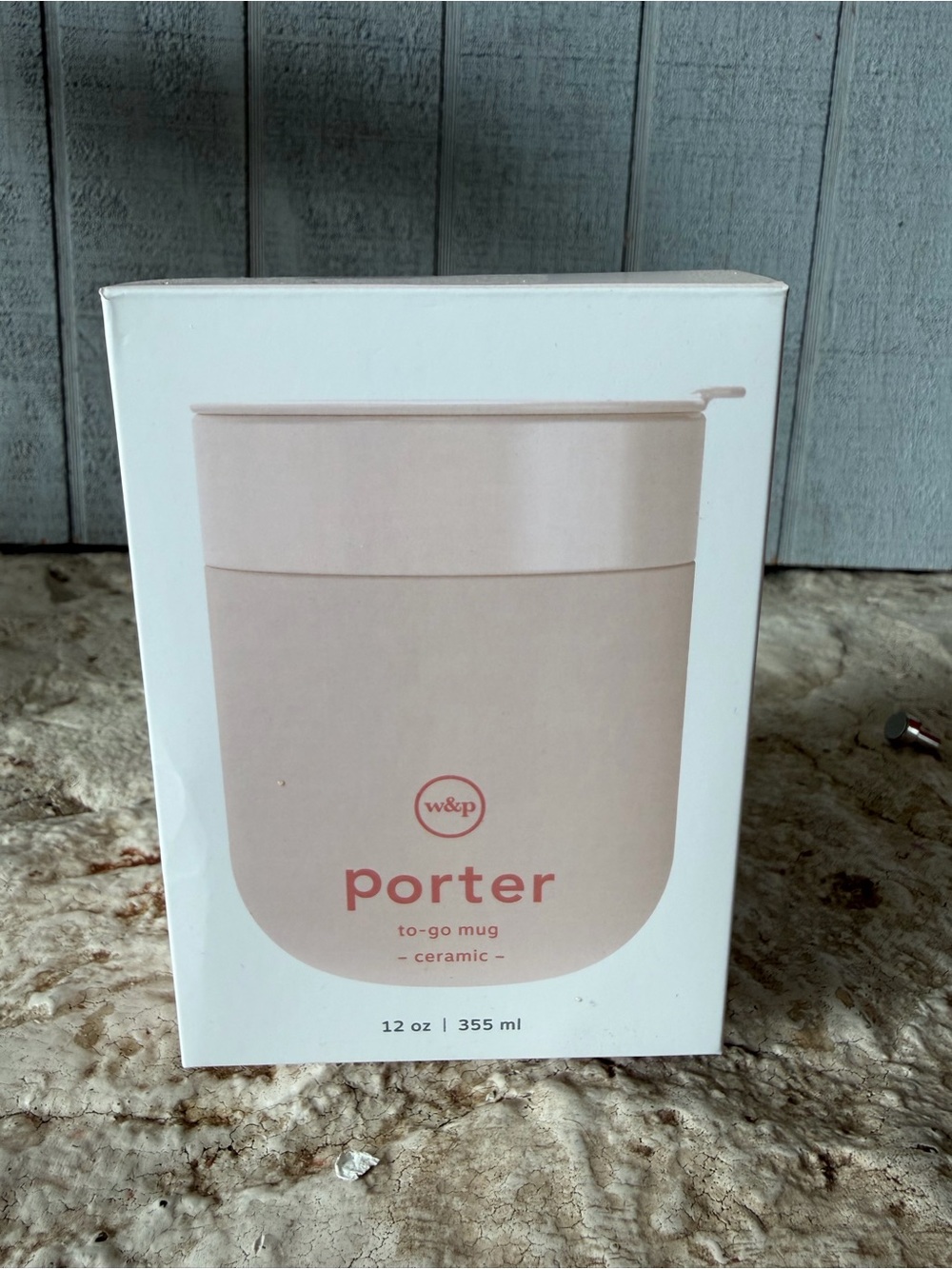 w&p Porter Ceramic To-Go Mug - Blush Pink engraved with “Beautiful Changemaker.”